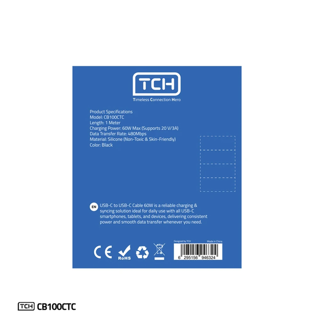 کابل USB-C تی سی اچ مدل CB100CTC طول 1 متر-